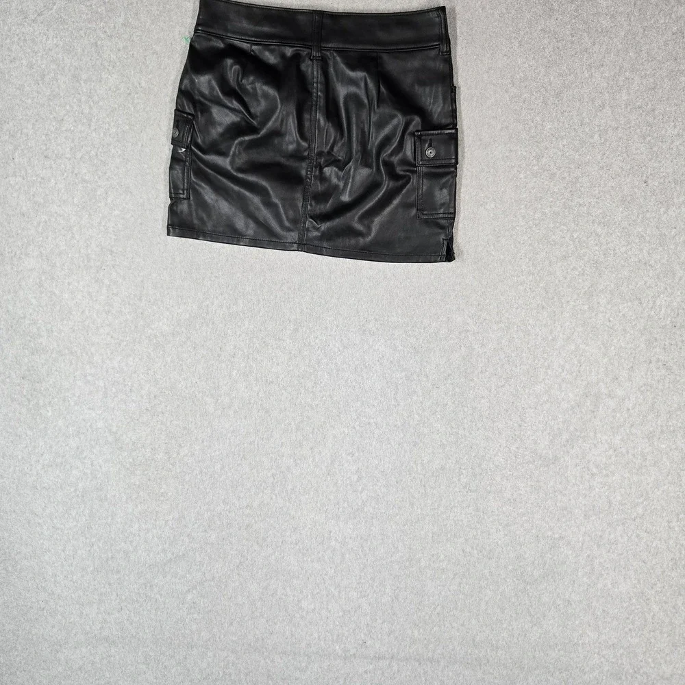 GAP Girls Skirt 14 (13-14Y) Black Mini Faux Leather Skater Grunge NWT